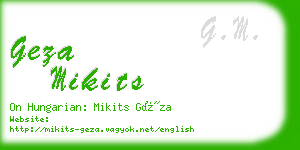 geza mikits business card